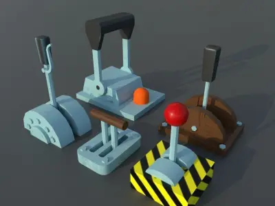 lever handle low poly for game Low-poly 3D model