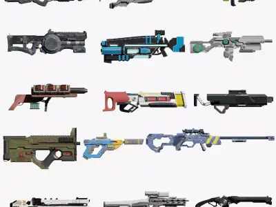 Sci fi 15 Guns 3D model
