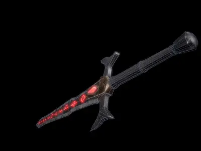 Fantasy Runesword PBR Low-poly 3D model