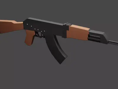 3D Lowpoly AK-47 Free low-poly 3D model