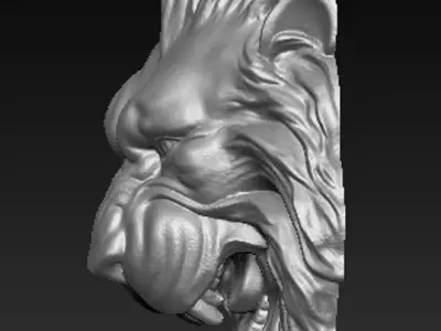 Lion Relief 2   3D model 3D print model