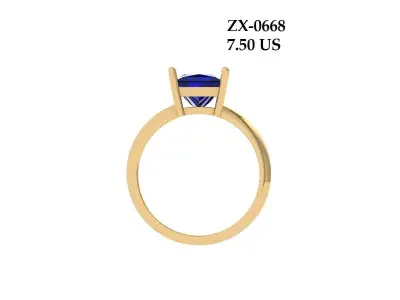 Princess Solitaire Ring 3D print model 4