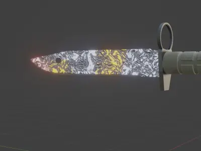 Bayonet knife Low-poly 3D model