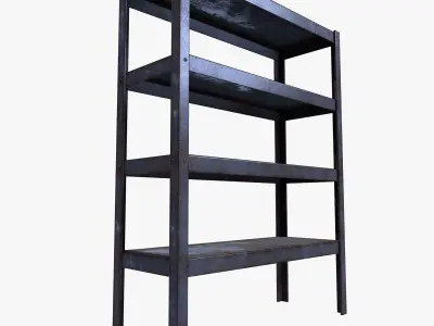 Industrial Rusty Shelf Low Poly Rack Low-poly 3D model