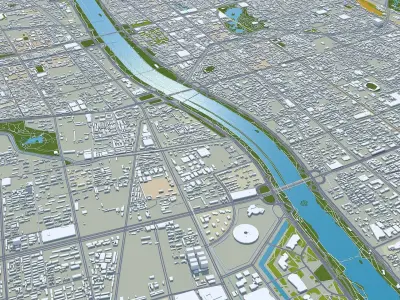 Taiyuan Shanxi China 70km AI Low-poly 3D model
