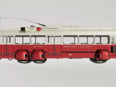 Sci-Fi Trolleybus Berliet Vetra VA3 B2 Free 3D model