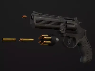 MP-412 Rex Model and Textures Low-poly 3D model