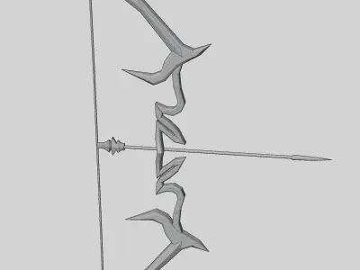 Stylized bow weapon PBR low-poly game ready Low-poly 3D model