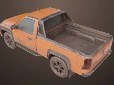 Pickup Truck01 Old Rusty All PBR Unity UE Textures 3D model