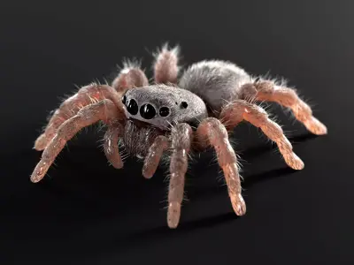Jumping Spider Low-poly 3D model get