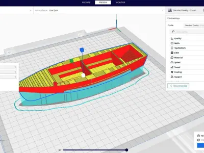 Monohull boat 3D print model