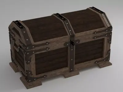Wood chest 3D model