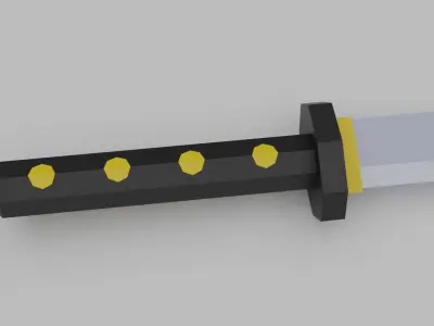 Low poly katana sword Free low-poly 3D model