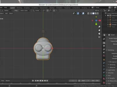 AmongUs Model robot with eye 3D model