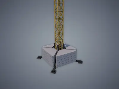 Tower Crane Low-poly 3D model shop