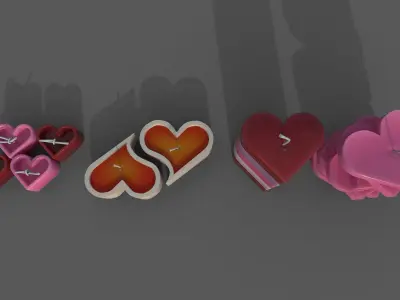 Heart candles part II 3D model