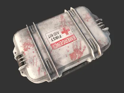 Military First Aid Kit Case Low-poly 3D model