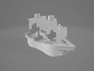 Ship low poly pirate Low-poly 3D model