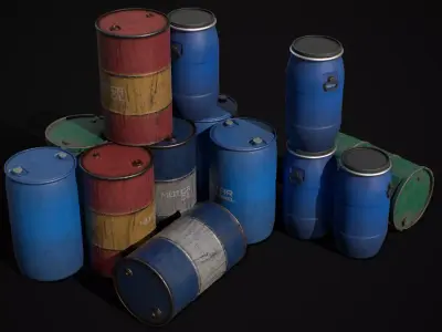 Barrels - Low-poly 3D model