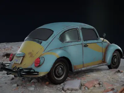 Game-ready Volkswagen Beetle - 1967 Low-poly 3D model