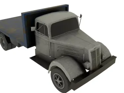 White Truck Low-poly 3D model