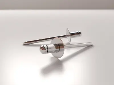 Rivet pair of silver nail pins 3D model