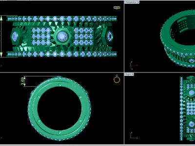 Band Punk Turn Gear Ring - 811 3D print model