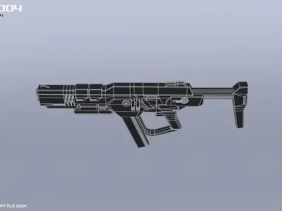 Scifi Battle gun Low-poly 3D model