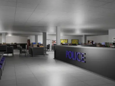 Police Station Low-poly 3D model purchase