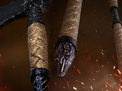 Crescent Axe - Dark souls 2 Low-poly 3D model