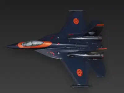 Halloween JackOLantern Fighter Jet 3D Model Spooky Aircraft Low-poly 3D model
