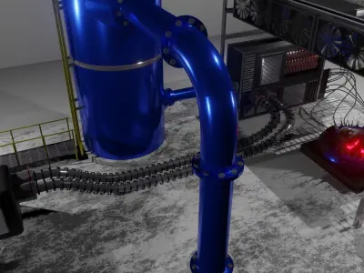 Fictional Industrial Factory Section 3D model