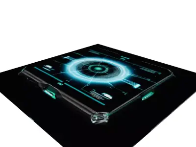 SciFi Tablet with Cracked Screen 3D model