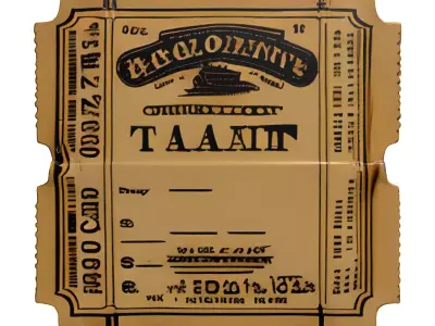 Vintage Train Ticket Game Prop 3D model