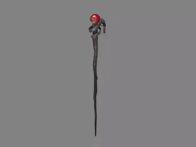 Ruby magic wand Low-poly 3D model