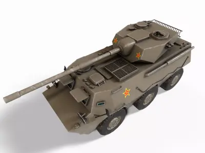 WZ551 Armored Vehicle - Game Ready 3D Model low poly Low-poly 3D model