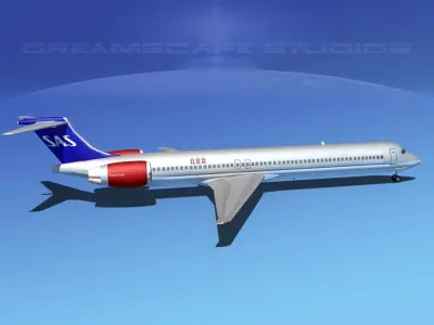 McDonnell Douglas MD80 SAS 3D model