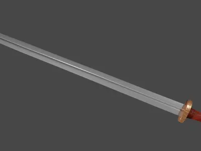 Caroling sword with Spatha handle Low-poly 3D model