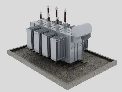 High voltage transformer 3D model