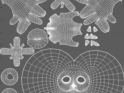  Cartoon Owl- base mesh Low-poly 3D model