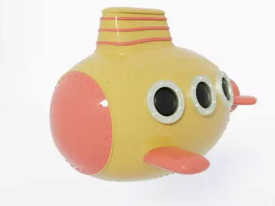 Cartoon Style Submarine 3D model