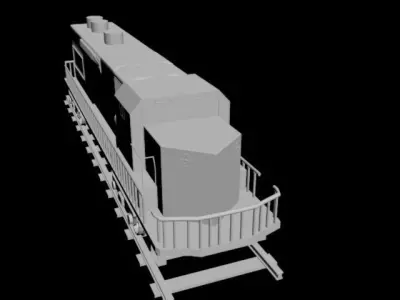 tain with track in low poly  3D model