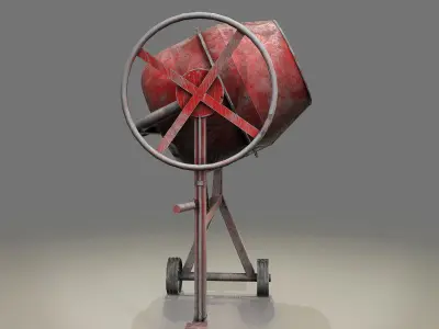 Concrete Mixer Game Ready Low-poly 3D model