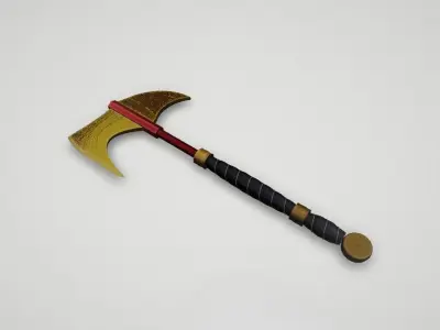Game asset Elegant Golden Warriors Axe 3D model