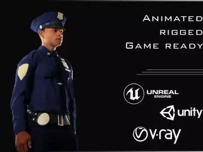 Policeman Character Low-poly 3D model