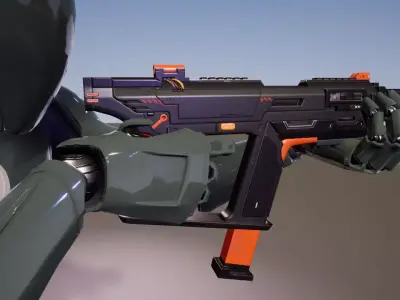 Modern SMG Low-poly 3D model