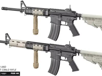 Colt C7NLD And Colt C8NLD Rifle Low-poly 3D model