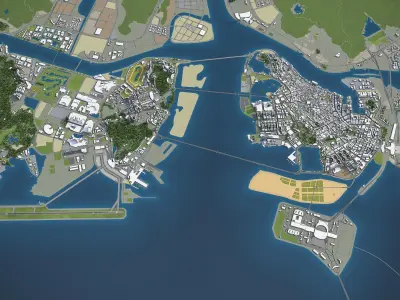 Macau - city and surroundings 3D model