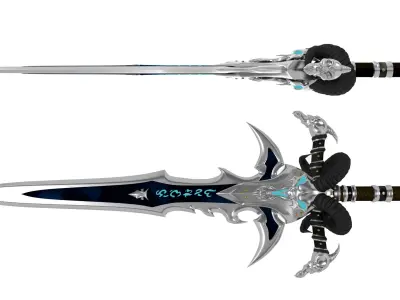 Frostmorn  sword Low-poly 3D model