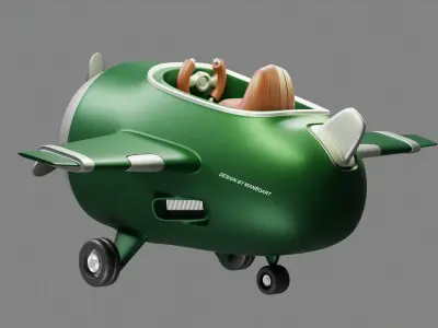 Stylize Cartoon Airplane  3D model